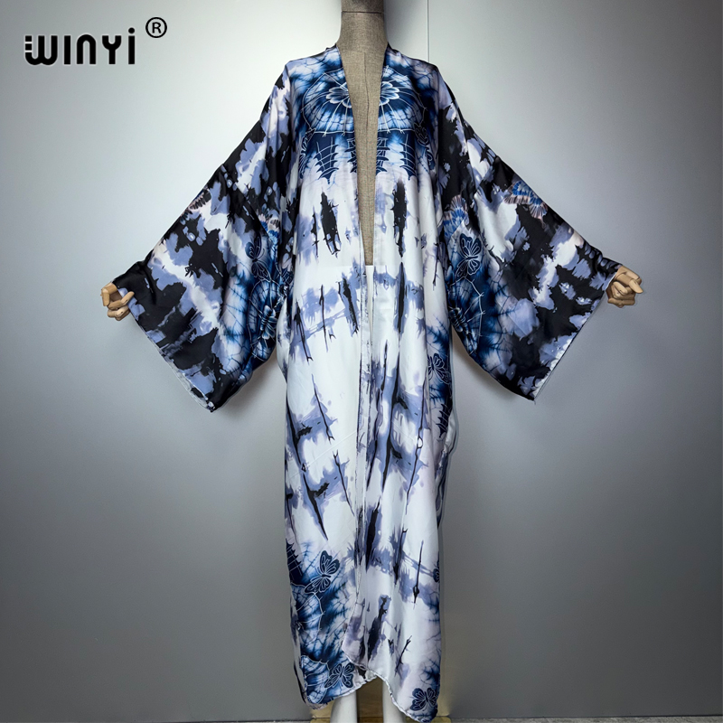 Boho Summer Beach Maxi Dress - WINYI 2026 ชุดกิโมโนโบโฮแม็กซี่สำหรับชายหาด ชุดคลุมสำหรับวันหยุดและงานปาร์ตี้ แฟชั่นหรูหราสำหรับผู้หญิงมุสลิม ชุดคาฟตันเปิดด้านหน้า