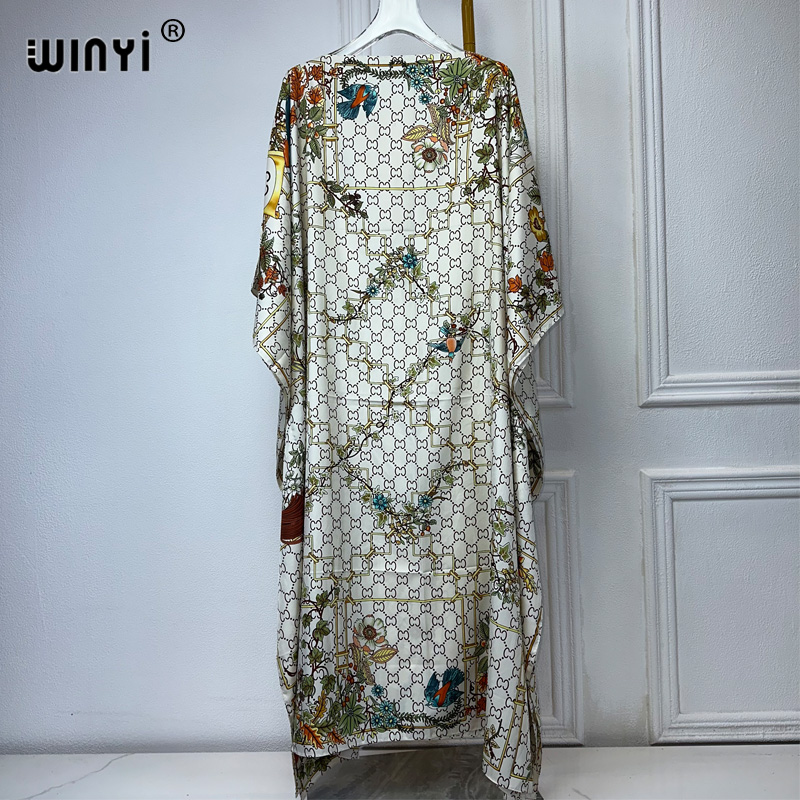 Boho Summer Beach Maxi Dress - Winyi ชุดเดรส2024ไก่งวงสำหรับผู้หญิงหรูหราพิมพ์ลายตัวอักษรสไตล์โบฮีเมียนชุดเดรสทรงหลวมสไตล์แอฟริกัน