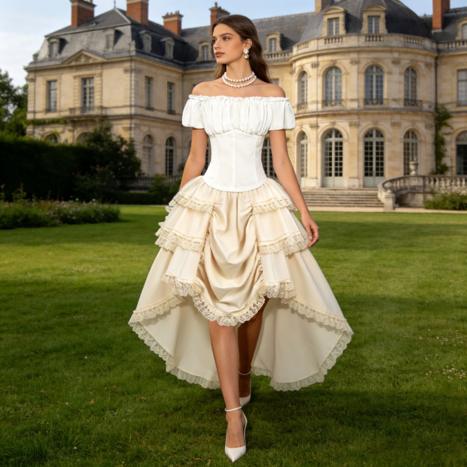 Skirts - กระโปรงชายไม่เท่ากันสไตล์เรอเนซองส์ สง่างาม สำหรับคอสเพลย์อนิเมะเกมแฟนตาซีสไตล์ยุโรปและอเมริกา ฤดูใบไม้ผลิ สำหรับชายและหญิง