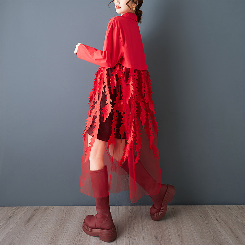 เดรสเชิ้ตพิมพ์ลายดอกไม้สไตล์เก - Korean Style A Line Shirt Dress บทวิจารณ์และราคา