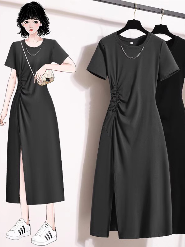 เดรสแขนสั้นสไตล์เกาหลี ดีไซน์เ - Korean Style A Line Shirt Dress บทวิจารณ์และราคา