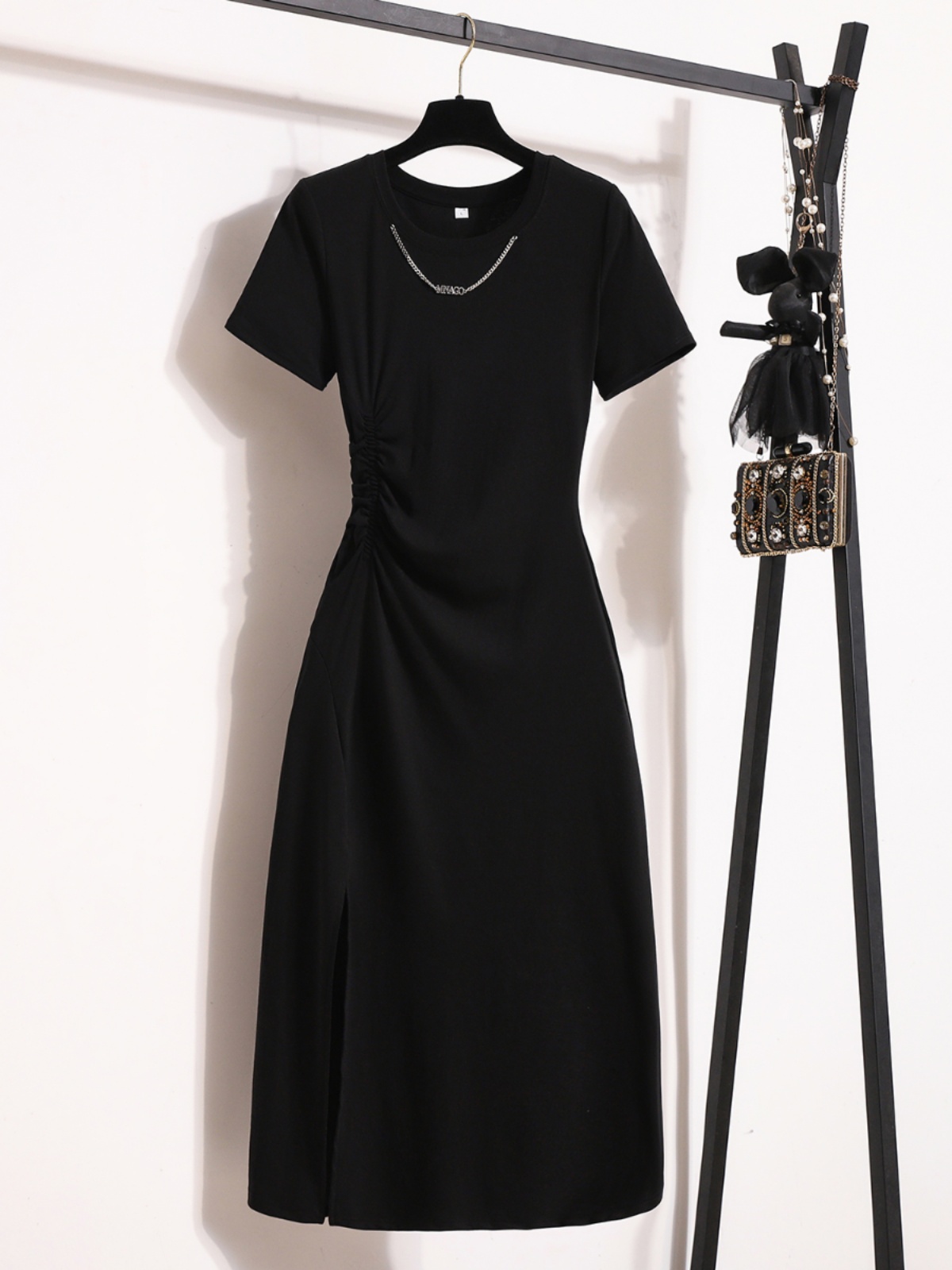 เดรสแขนสั้นสไตล์เกาหลี ดีไซน์เ - Korean Style A Line Shirt Dress บทวิจารณ์และราคา