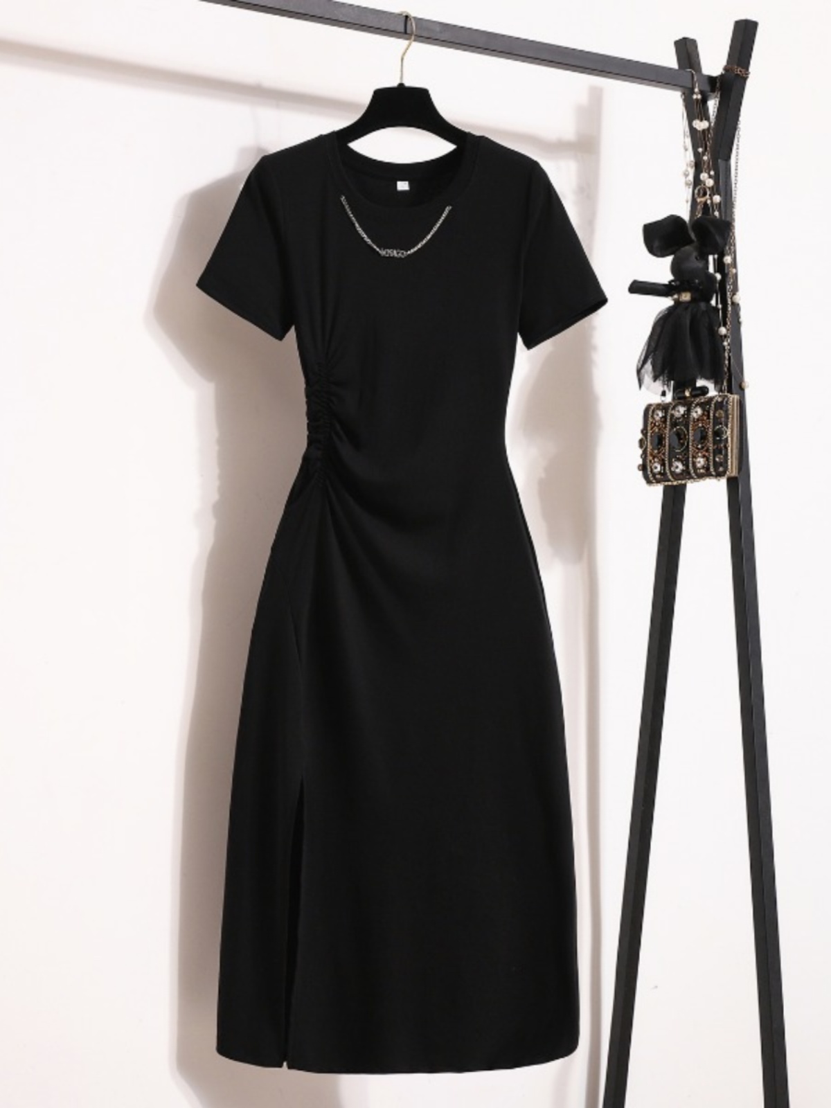 เดรสแขนสั้นสไตล์เกาหลี ดีไซน์เ - Korean Style A Line Shirt Dress บทวิจารณ์และราคา