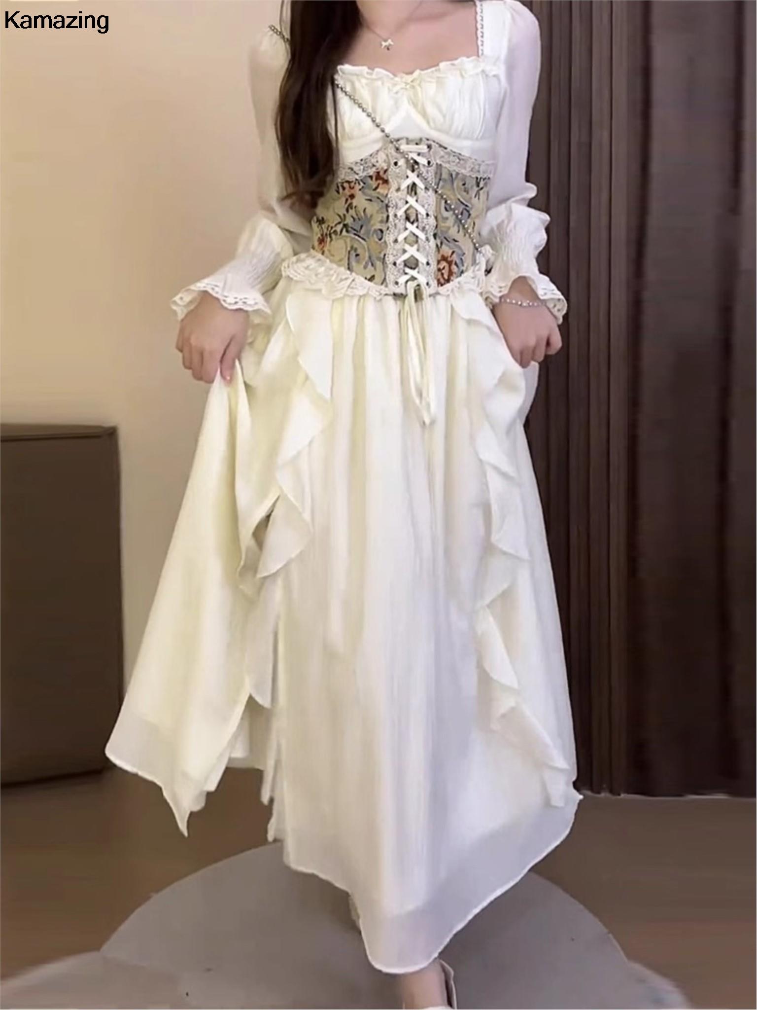 ชุดเดรสคอร์เซ็ตสไตล์วินเทจของผ - French Vintage Floral Midi Dress บทวิจารณ์และราคา