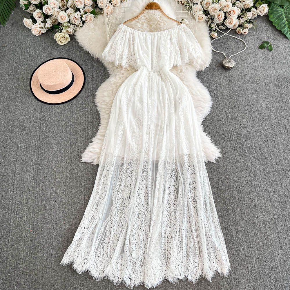 ชุด Maxi สตรีปิดไหล่ดอกไม้ลูกไ - Boho Summer Beach Maxi Dress บทวิจารณ์และราคา
