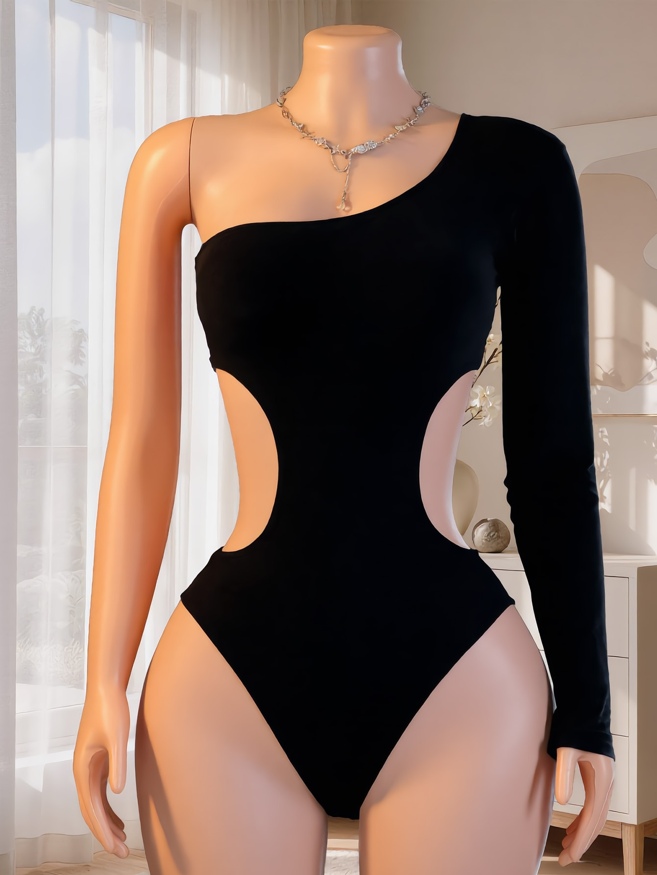 ชุดบอดี้สูทผู้หญิงแบบไหล่เดียว - Lingerie บทวิจารณ์และราคา