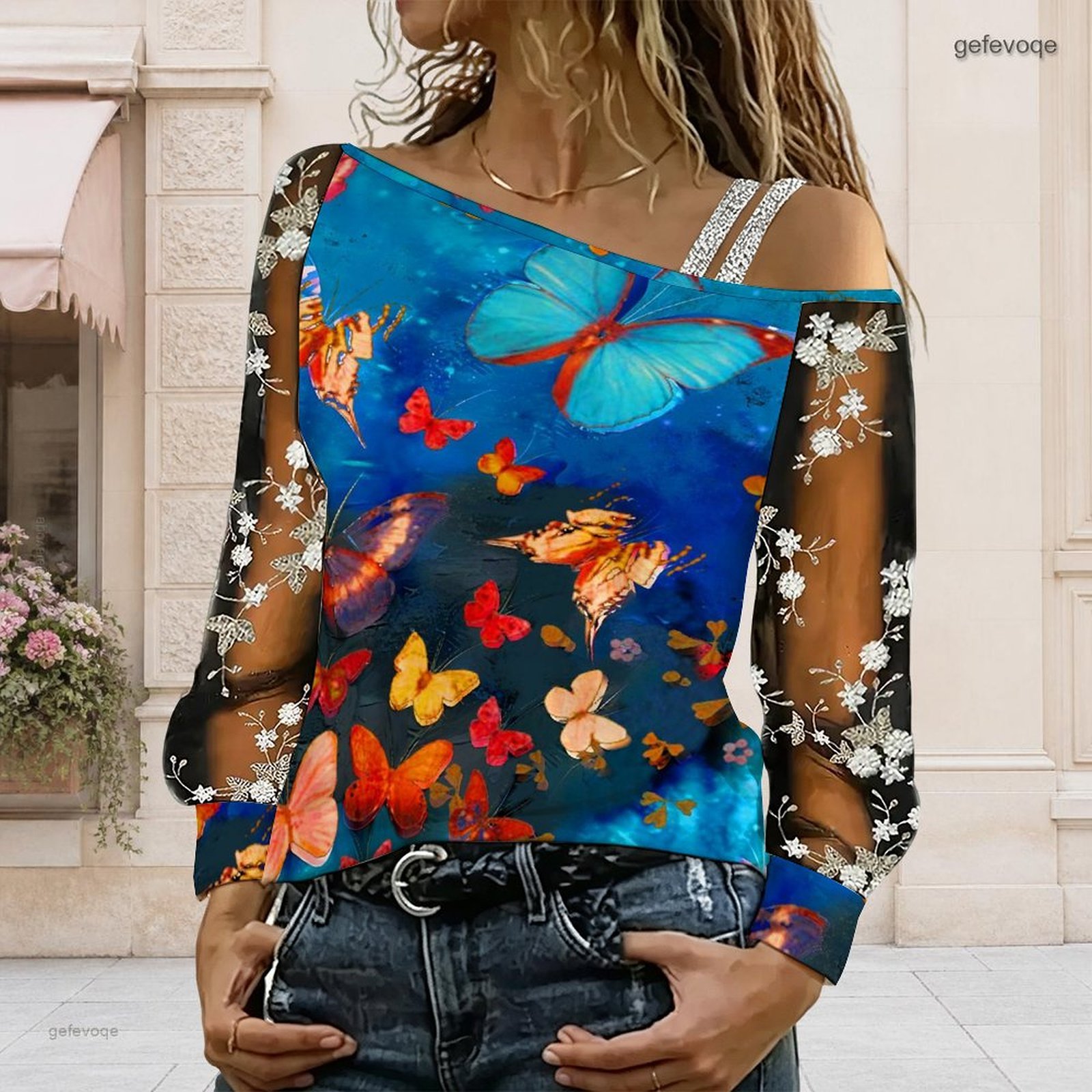 เสื้อผู้หญิงเปิดไหล่ ทรงไม่สมม - Blouses บทวิจารณ์และราคา