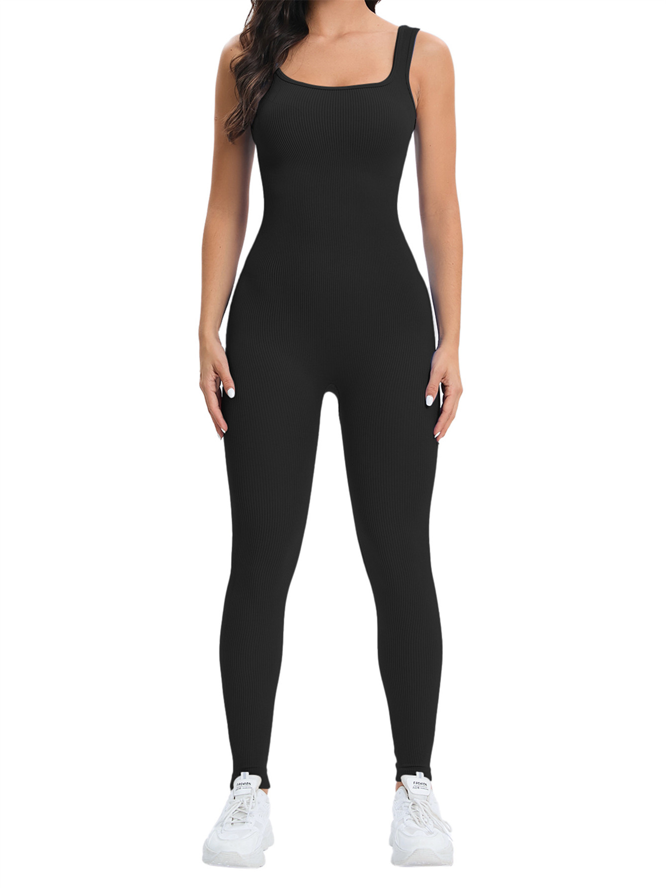 ชุดจั๊มสูทออกกำลังกายผู้หญิงแบ - Seamless Ribbed Workout Tank Top บทวิจารณ์และราคา