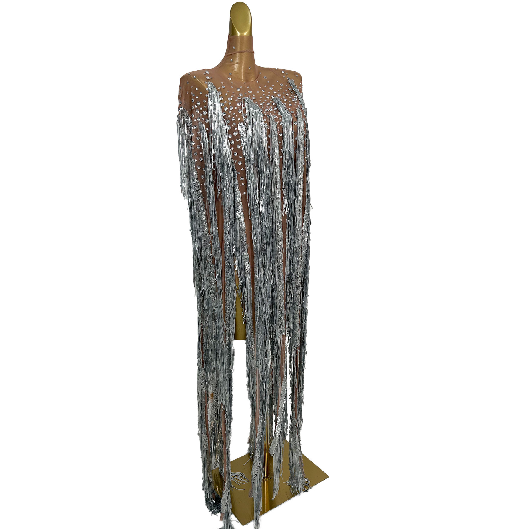 ชุดเดรสยาวระบายประดับเลื่อมและ - Sparkly Rhinestone Club Party Dress บทวิจารณ์และราคา