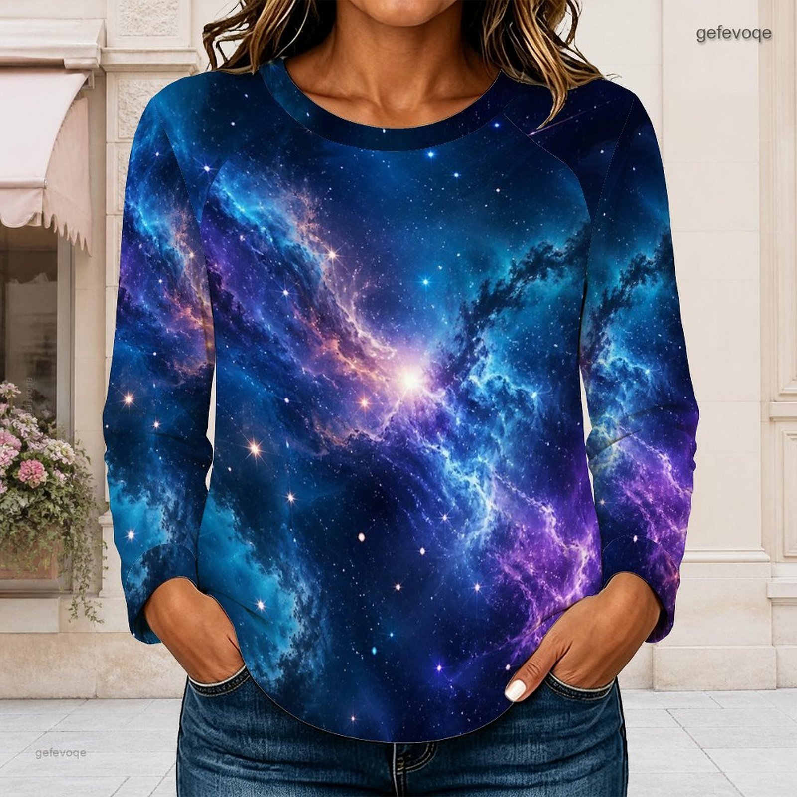 เสื้อยืดแขนยาวคอกลมทรงแร็กแลนส - Blouses บทวิจารณ์และราคา