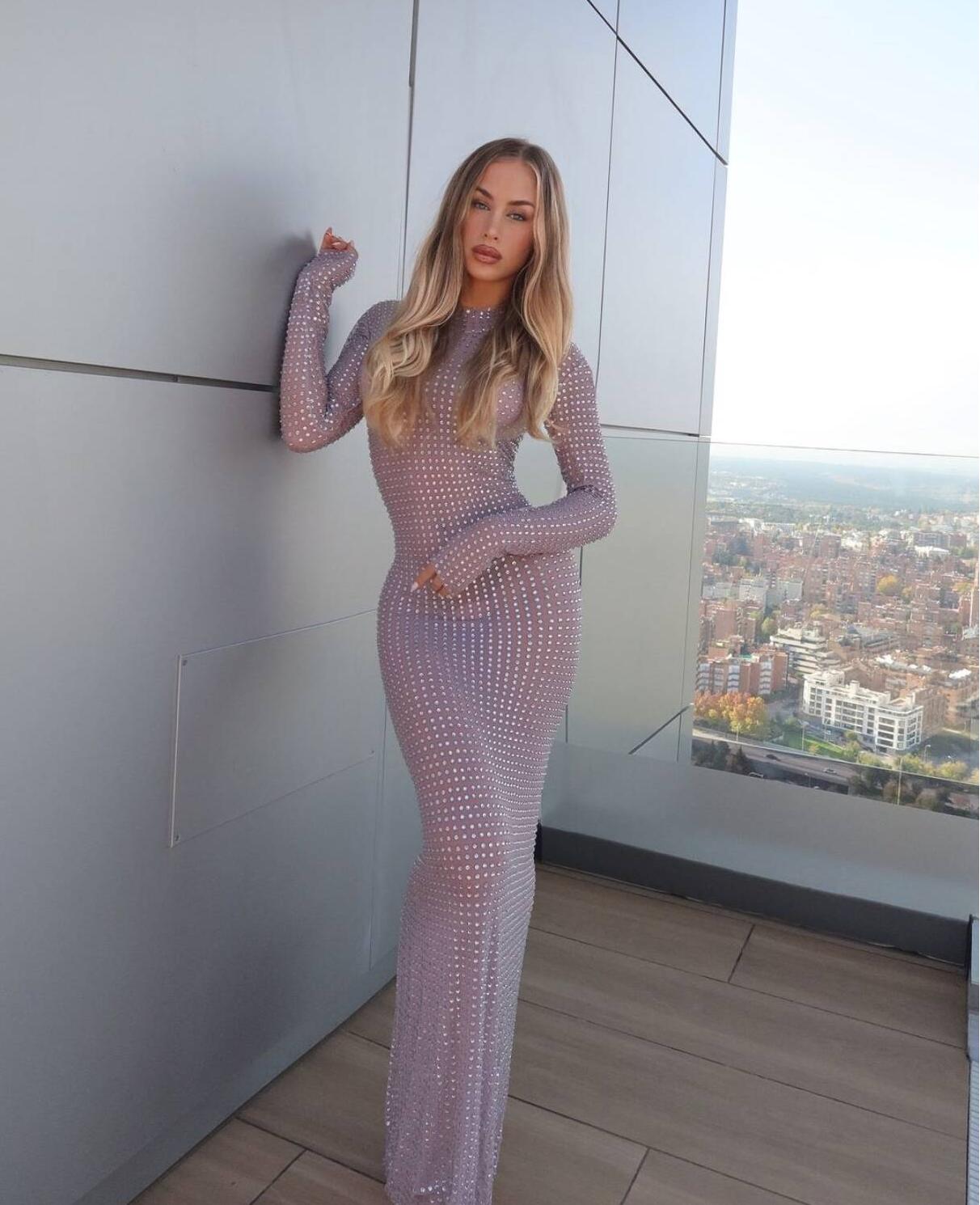 2025 ใหม่โปร่งใสถ่ายภาพชุด Spa - Sparkly Rhinestone Club Party Dress บทวิจารณ์และราคา