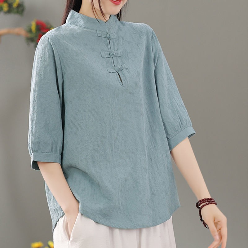 เสื้อเบลาส์คอกลมแบบสวม ความยาว - Blouses บทวิจารณ์และราคา