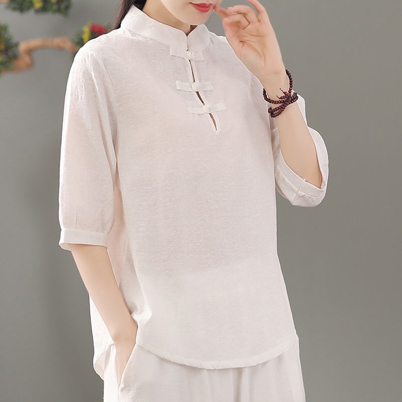 เสื้อเบลาส์คอกลมแบบสวม ความยาว - Blouses บทวิจารณ์และราคา