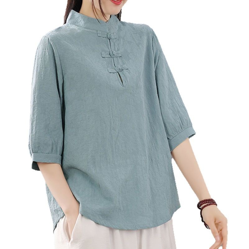 เสื้อเบลาส์คอกลมแบบสวม ความยาว - Blouses บทวิจารณ์และราคา