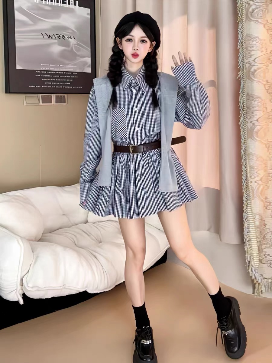 เดรสเชิ้ตสไตล์เกาหลีสำหรับต้นฤ - Korean Style A Line Shirt Dress บทวิจารณ์และราคา