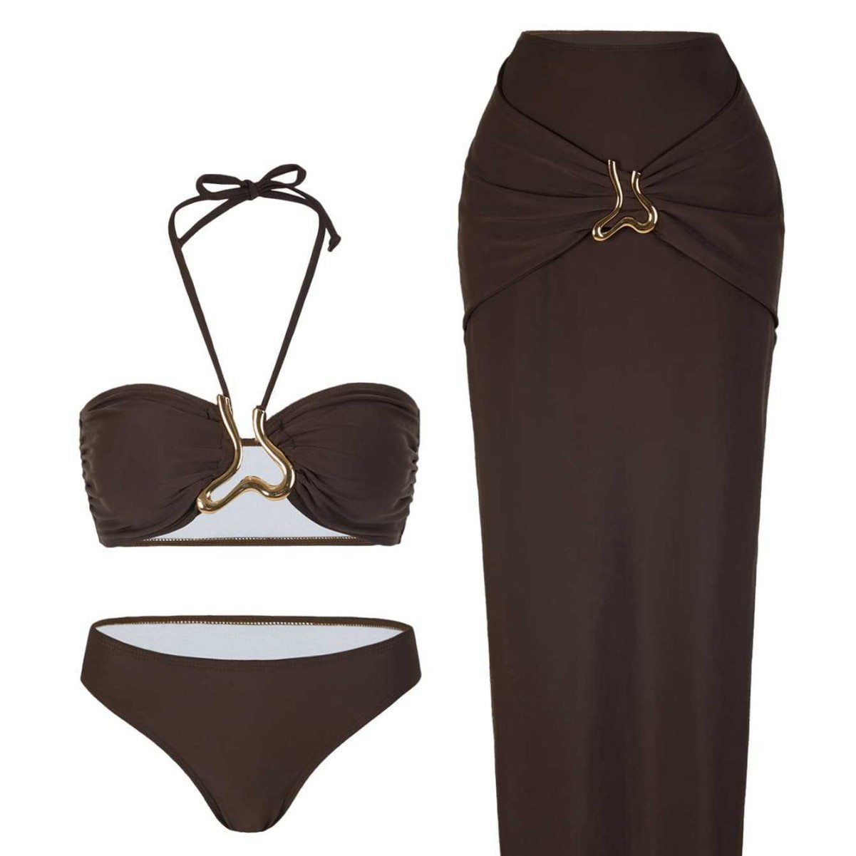 ชุดว่ายน้ำทูพีซแบบแทงกินี่สำหร - Swimwear บทวิจารณ์และราคา