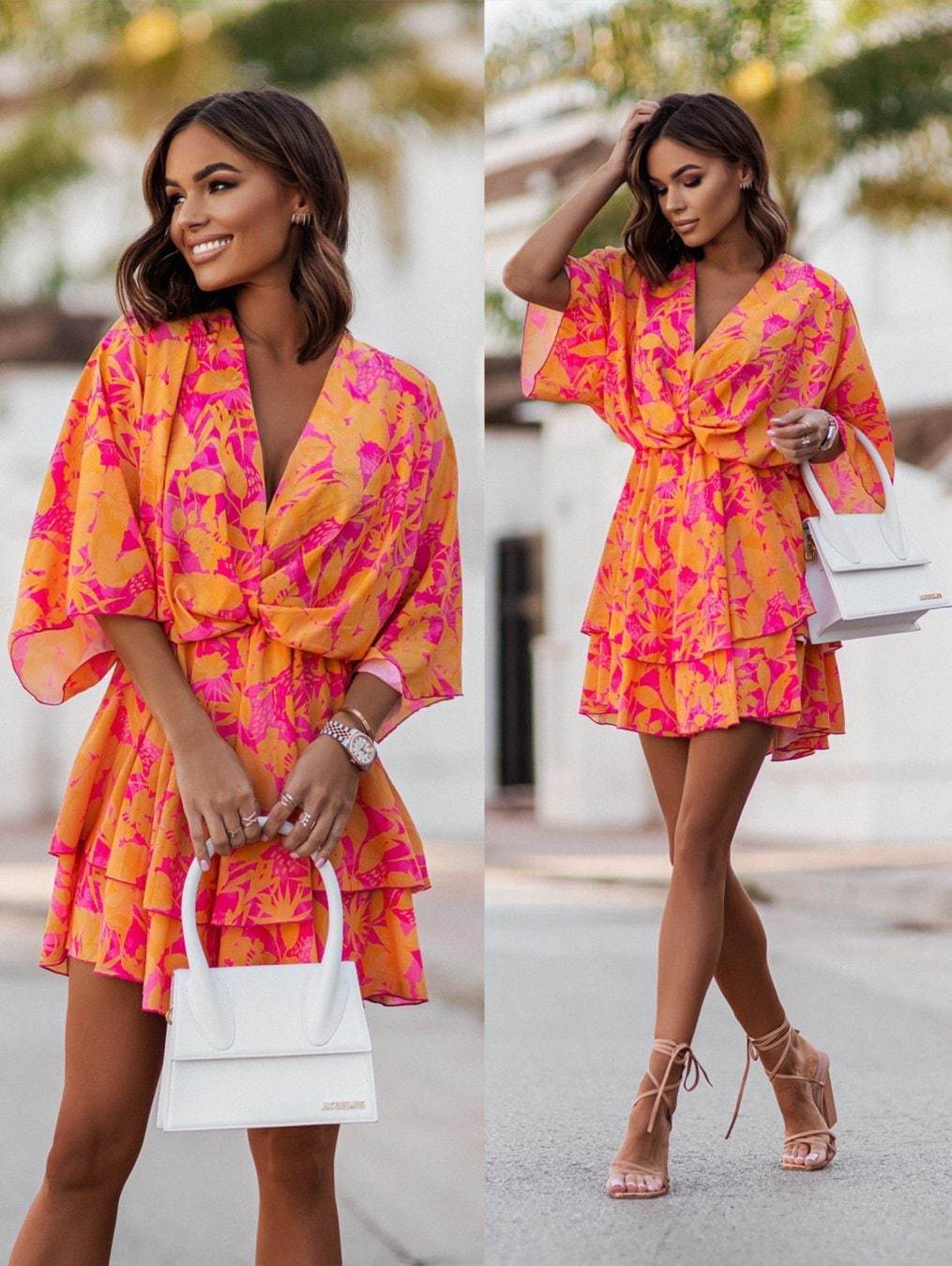 2024 ฤดูร้อนใหม่ผู้หญิงกระโปรง - French Vintage Floral Midi Dress บทวิจารณ์และราคา