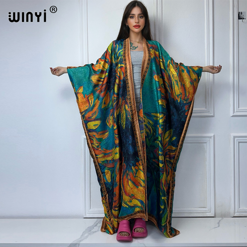 Winyi ชุดกิโมโนพิมพ์ลายโบฮีเมี - Boho Summer Beach Maxi Dress บทวิจารณ์และราคา